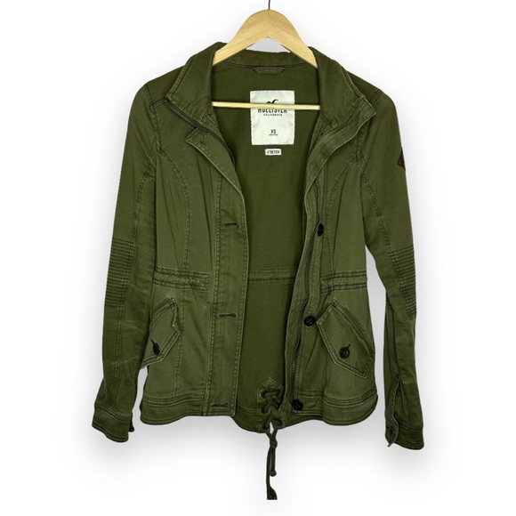 Hollister Utility Jacket Womens XS Army Green Military Cotton Outdoors - Picture 1 of 4